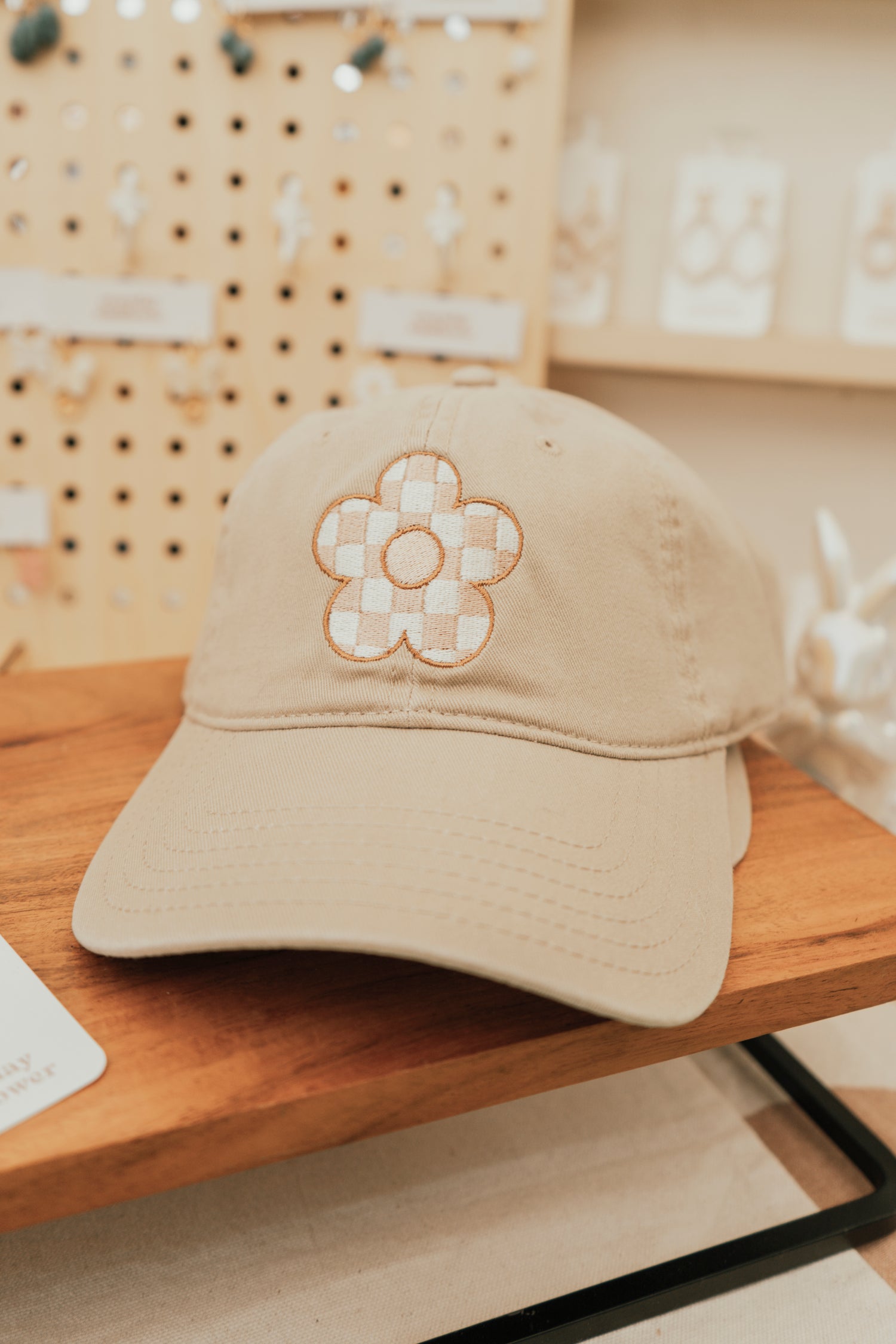 Checkered Flower Hat