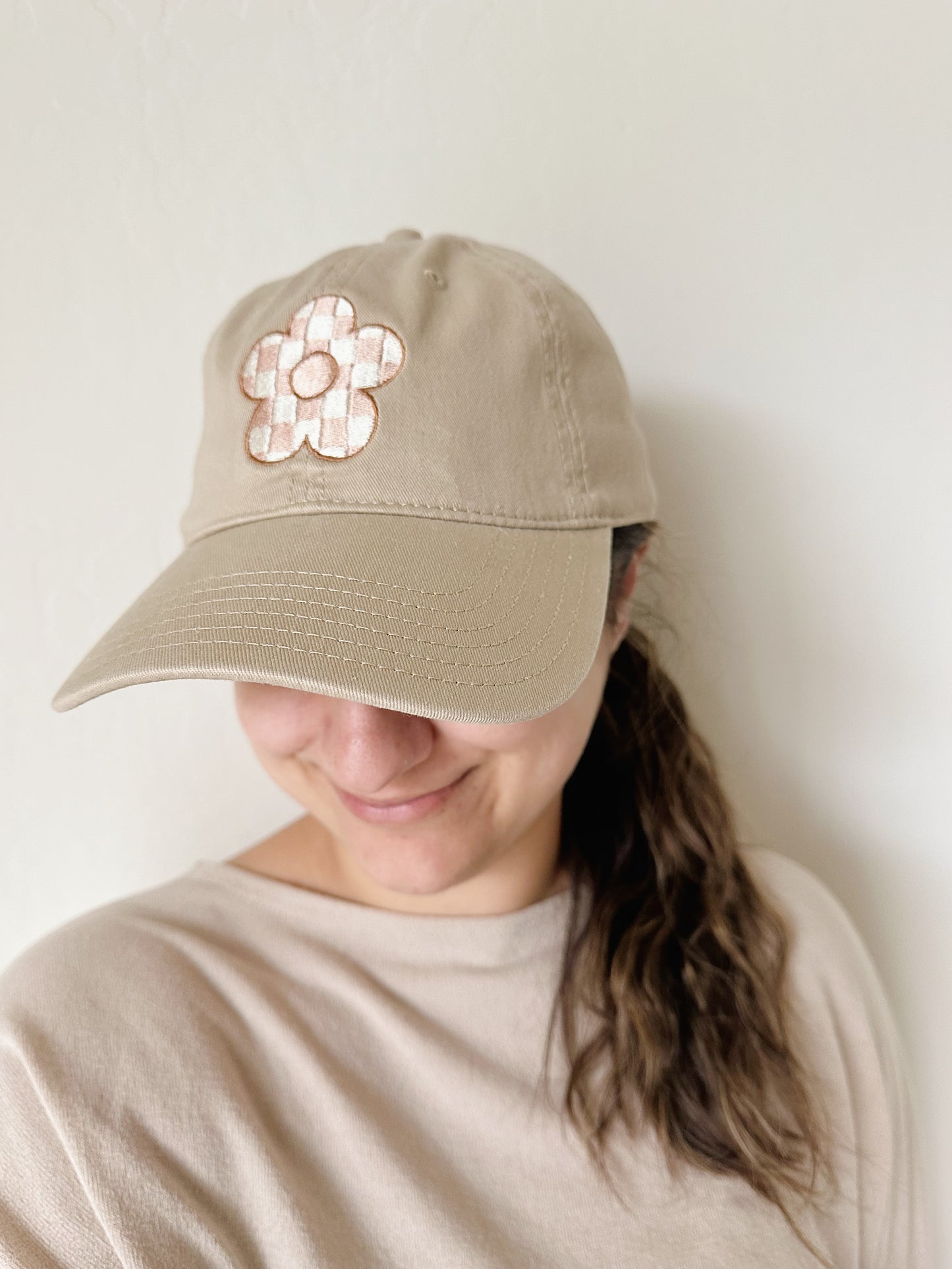 Checkered Flower Hat