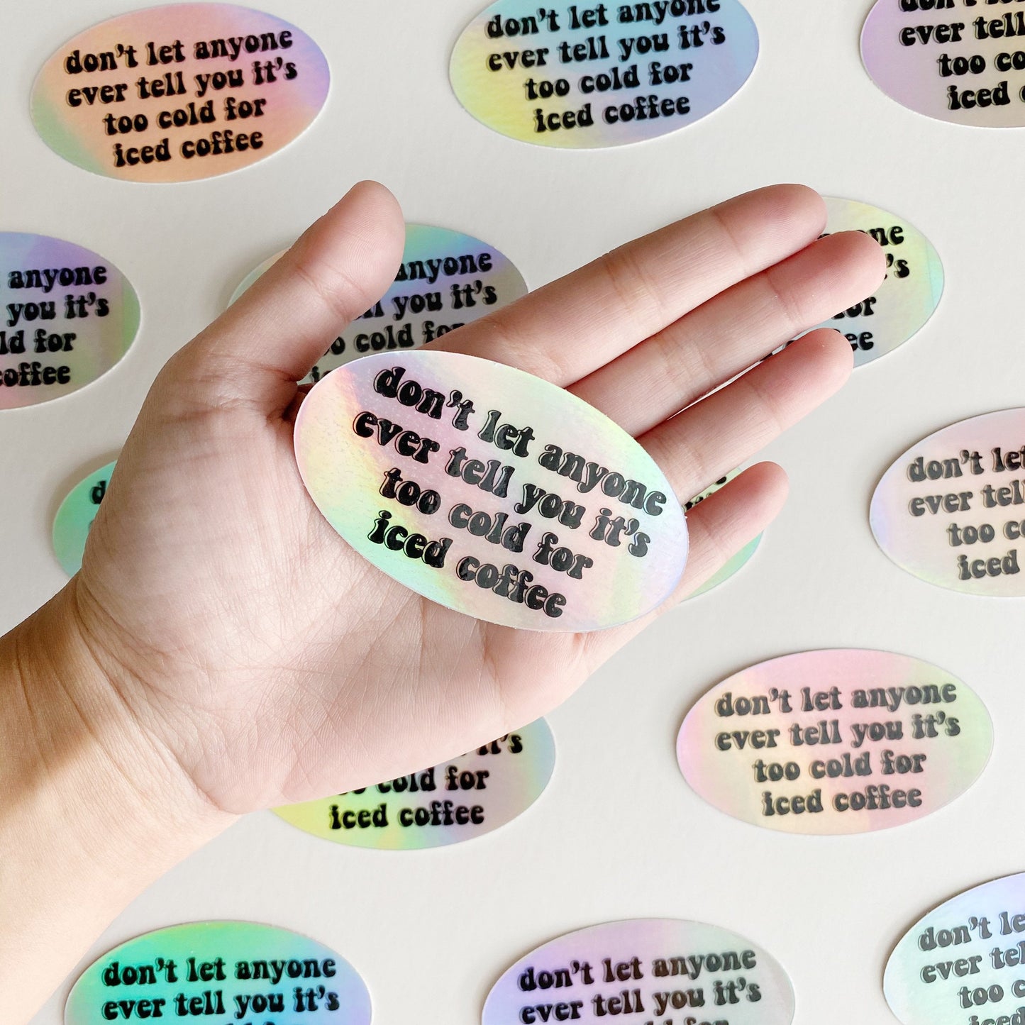 Holographic Iced Coffee Sticker