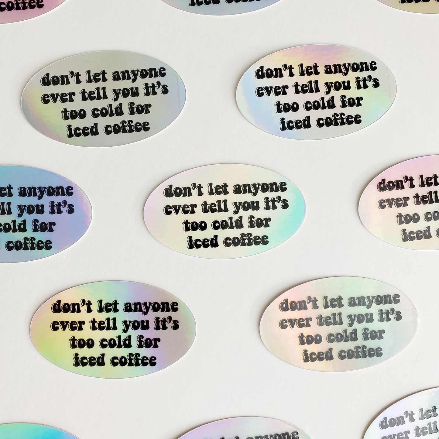 Holographic Iced Coffee Sticker