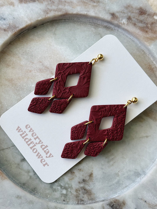 Abbigail Earrings - Deep Burgundy