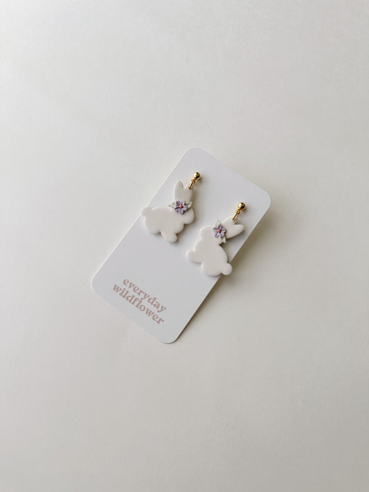 Floral Bunny Earrings