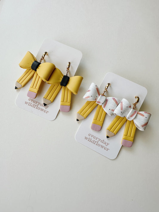 Pencil Bow Earrings