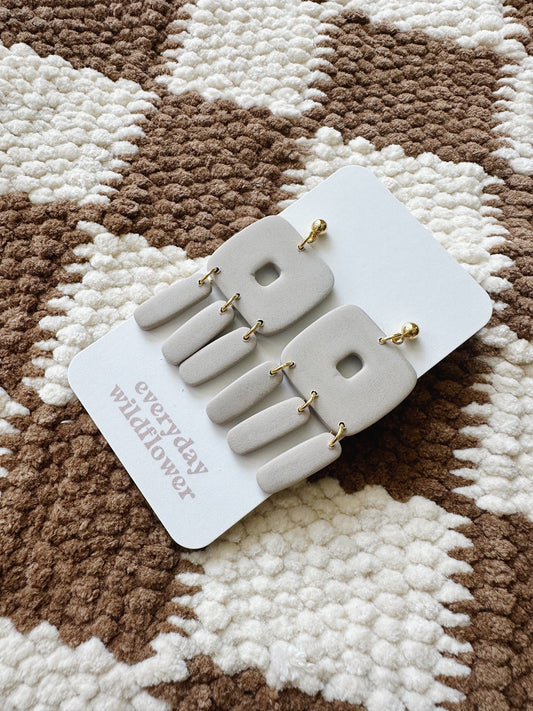 Cleo Earrings - Distressed Taupe