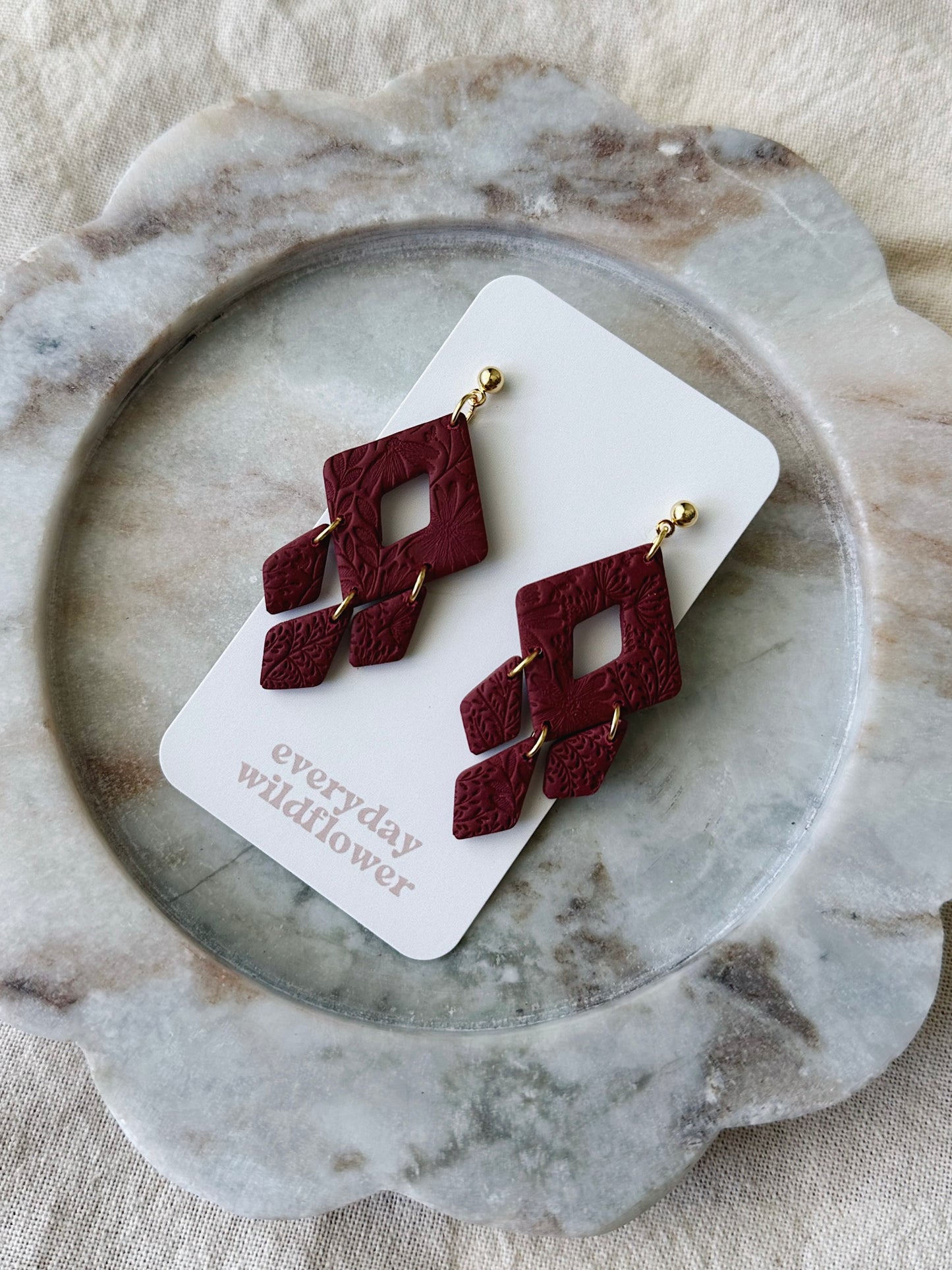 Abbigail Earrings - Deep Burgundy