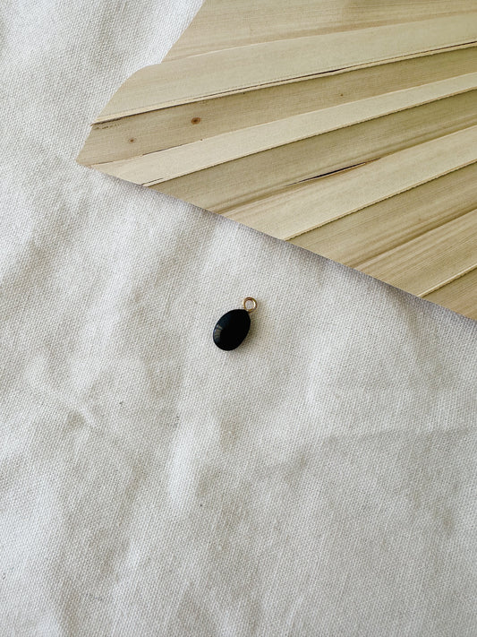 Organic Black Oval Charm