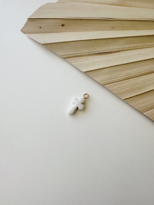 Cream Cross Charm