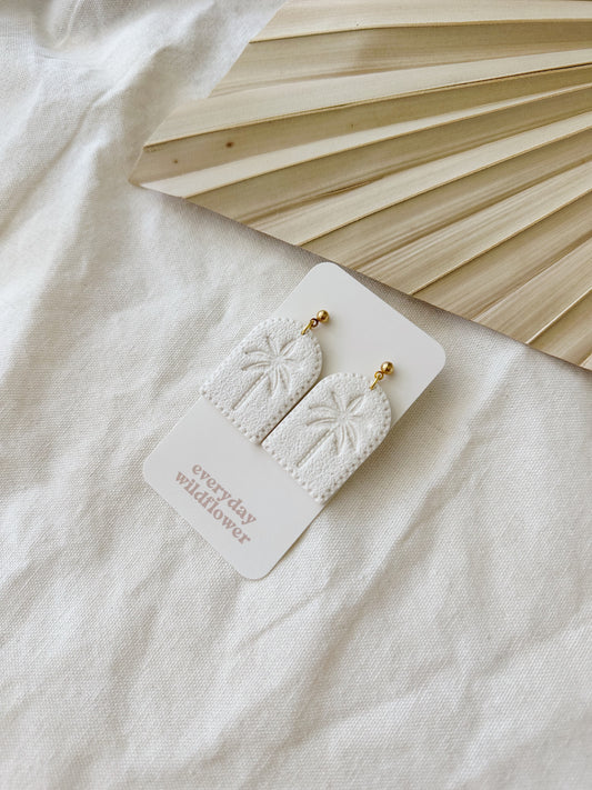 Cream Palm Tree Earrings