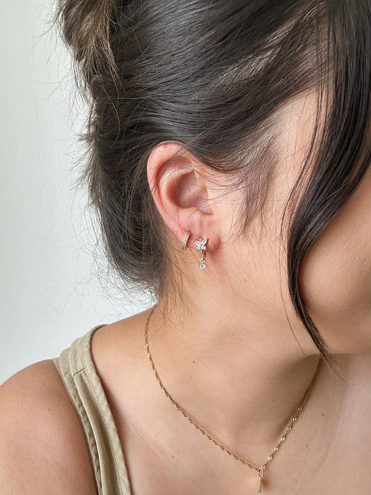 Butterfly Huggie Hoops