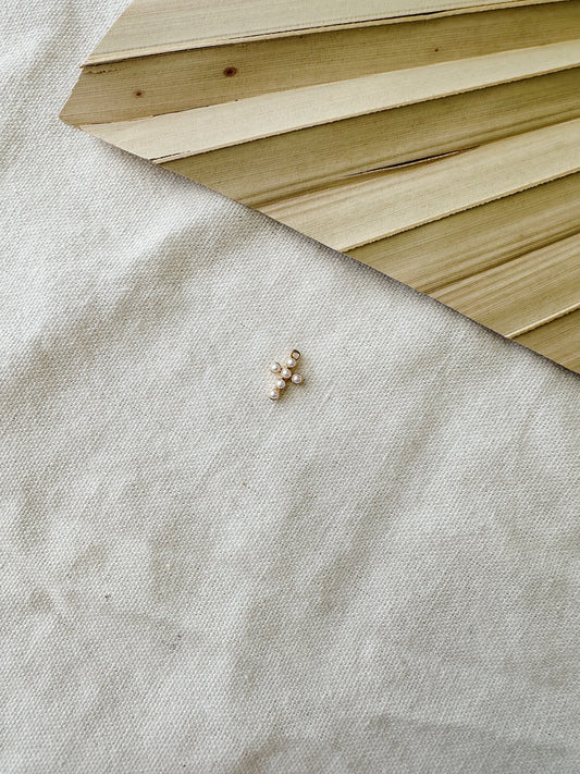 Pearl Cross Charm