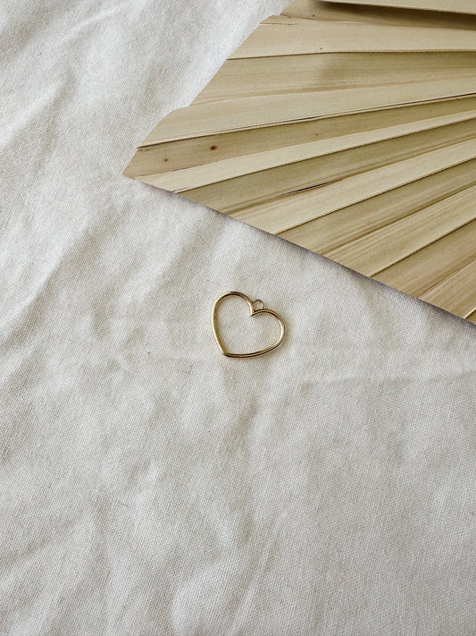 XL Heart Outline Charm