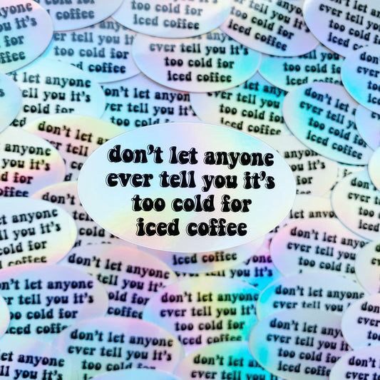 Holographic Iced Coffee Sticker