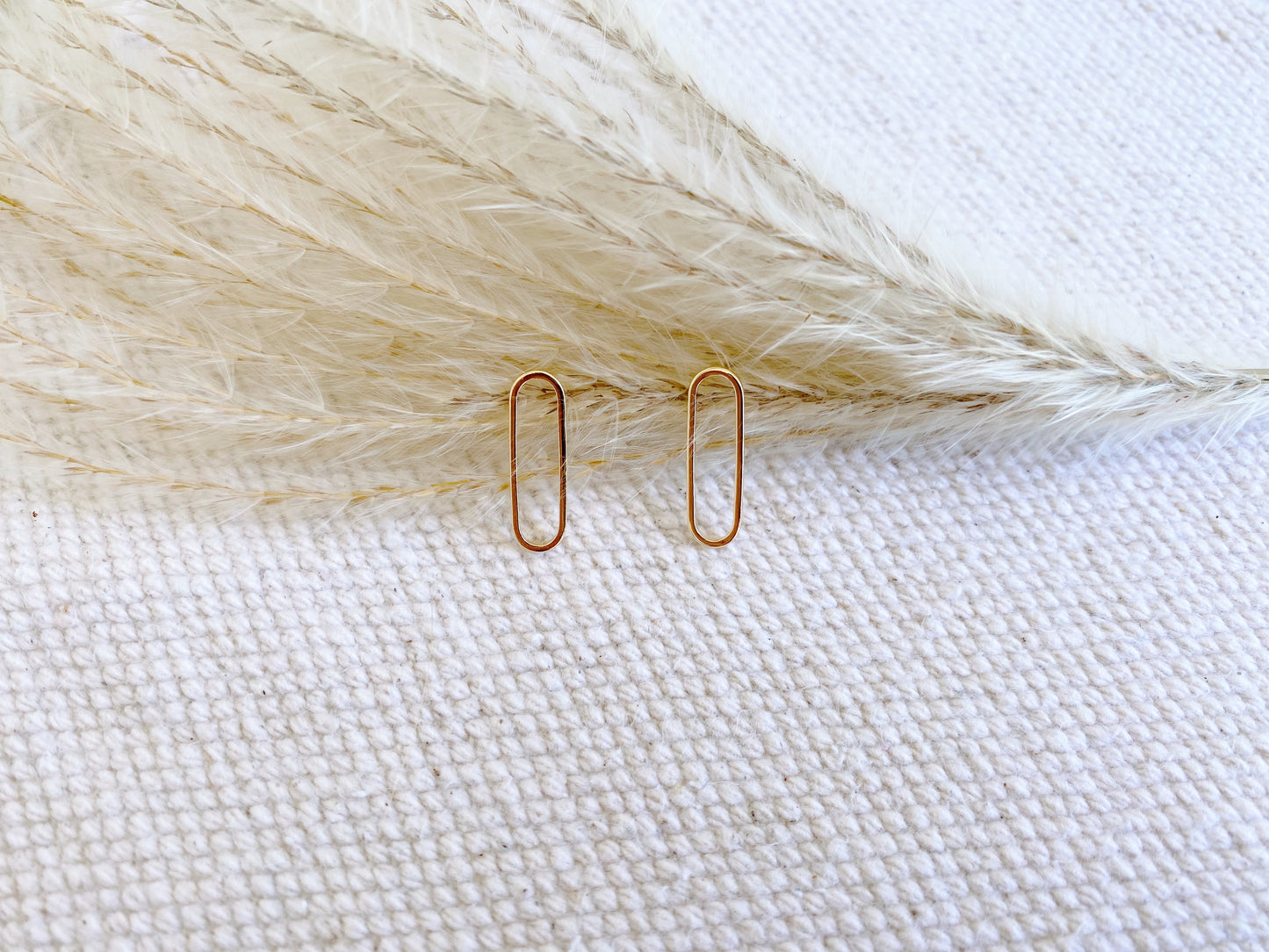 Gold Filled Long Oval Studs
